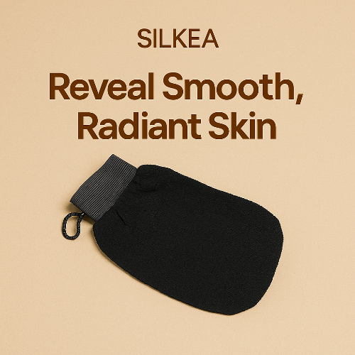 Silkea exfoliation glove – beauty essential for healthy, clean skin. exfoliating glove, body scrub mitt, remove dead skin, Silkea